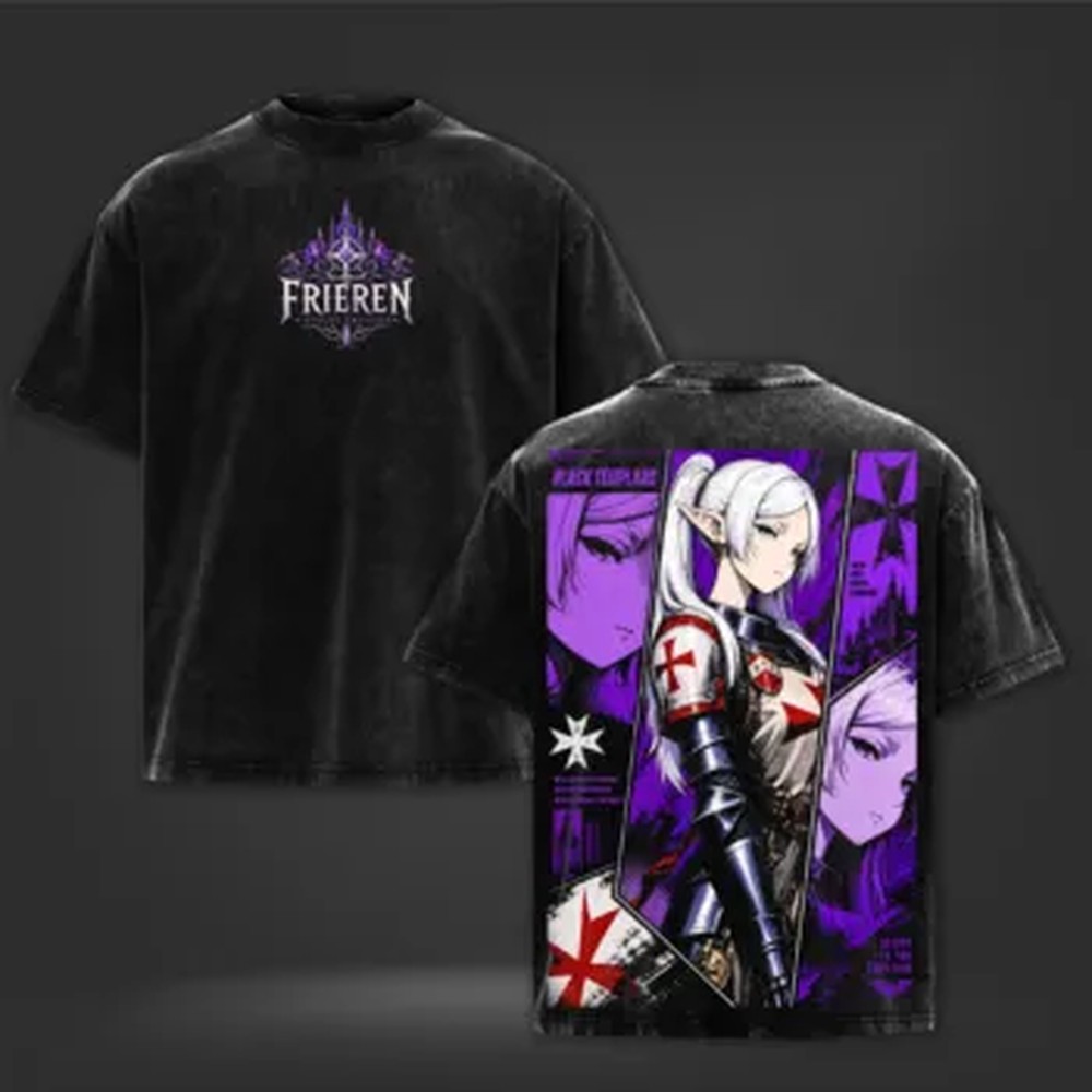 Vintage Summer Clothing Men - Camiseta de Anime Frieren a la