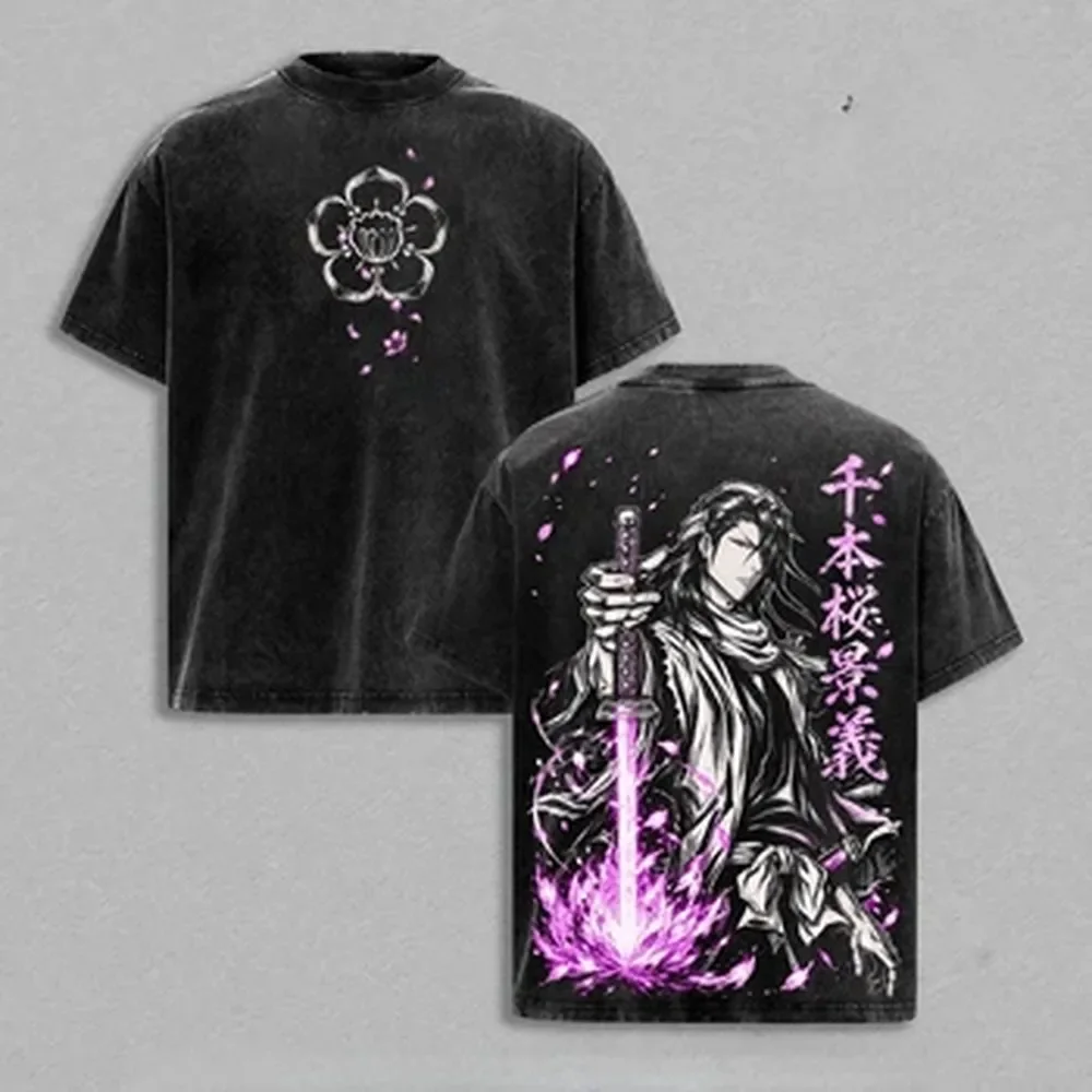 Vintage Summer Clothing Men - Camiseta Kuchiki Byakuya BLEACH, Camiseta Vintage
