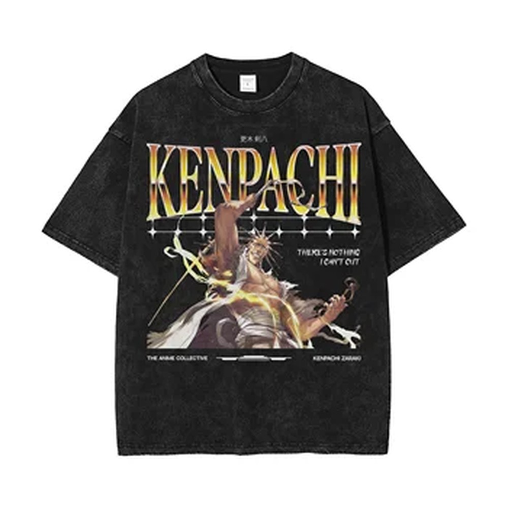 Vintage Summer Clothing Men - Camiseta de Anime BLEACH Zaraki Kenpachi