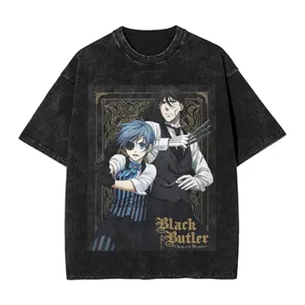 Vintage Summer Clothing Men - Camiseta gráfica de Anime Black Butler