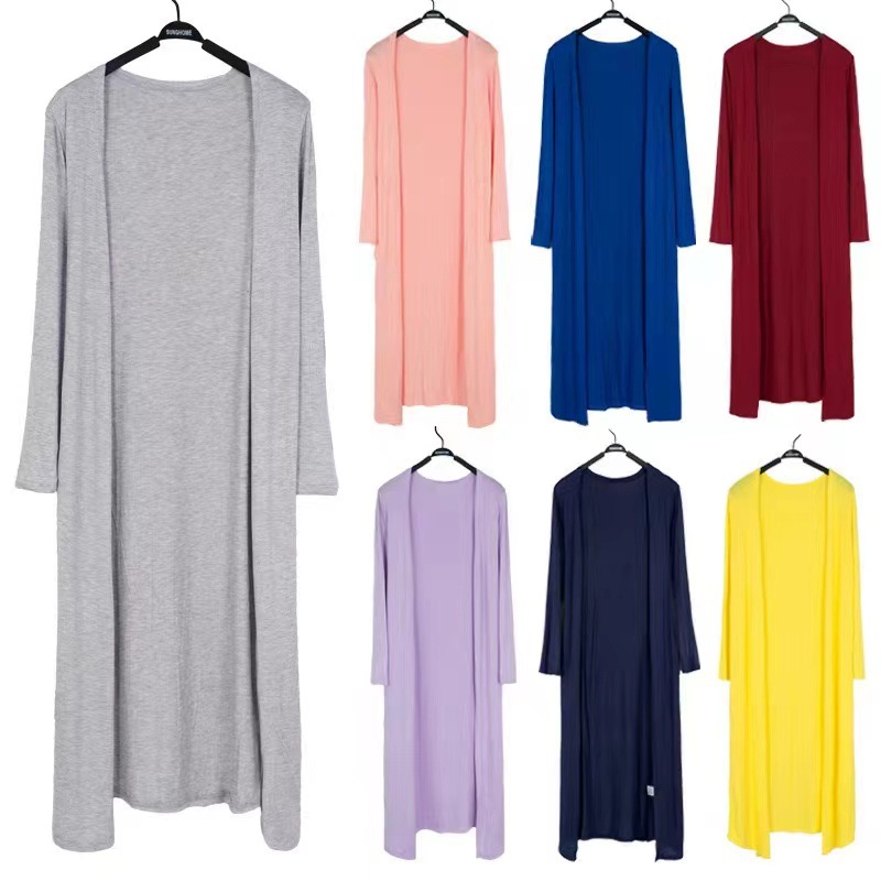Summer Clothing Colors - Cárdigan largo Modal de manga larga