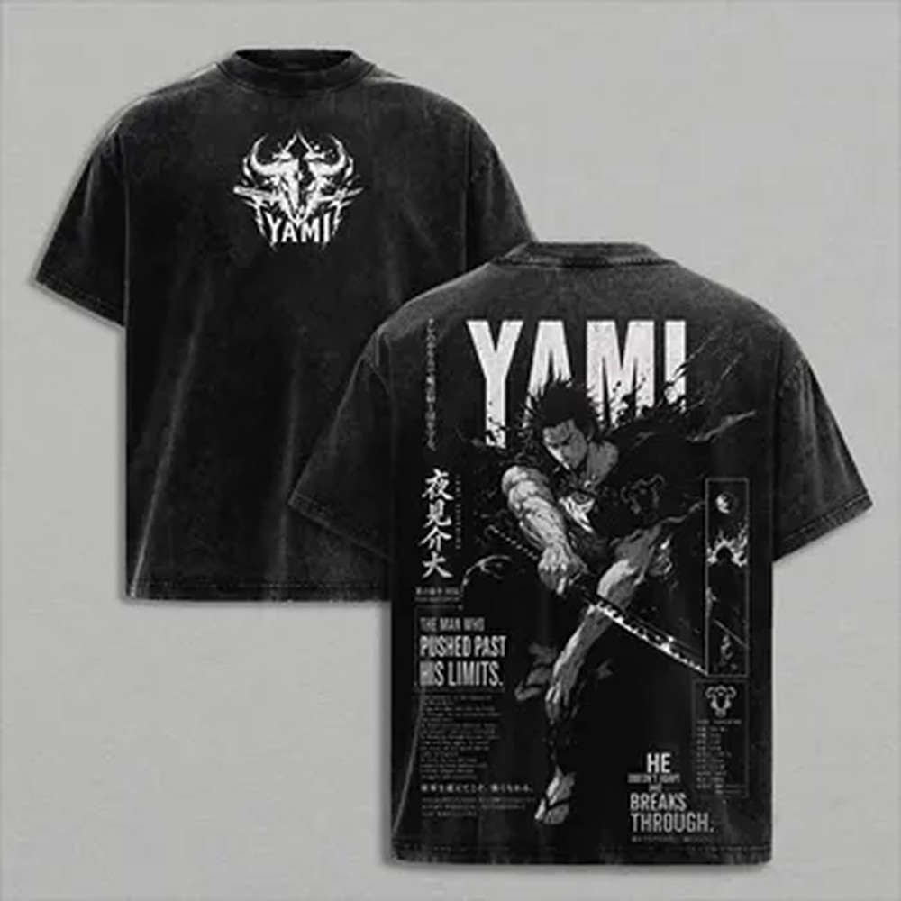 Vintage Summer Clothing Men - Camiseta Manga Black Clover Yami Sukehiro,