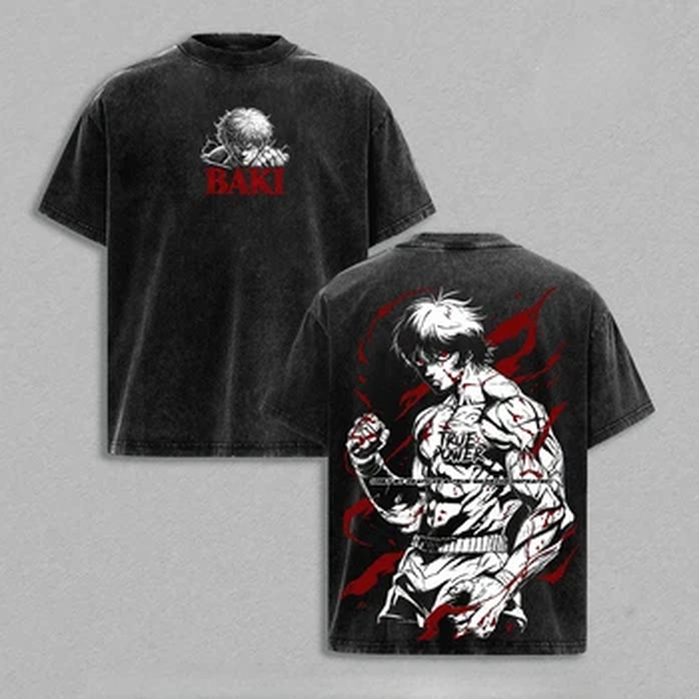 Vintage Summer Clothing Men - Camiseta de Anime Japonés Baki, Estilo