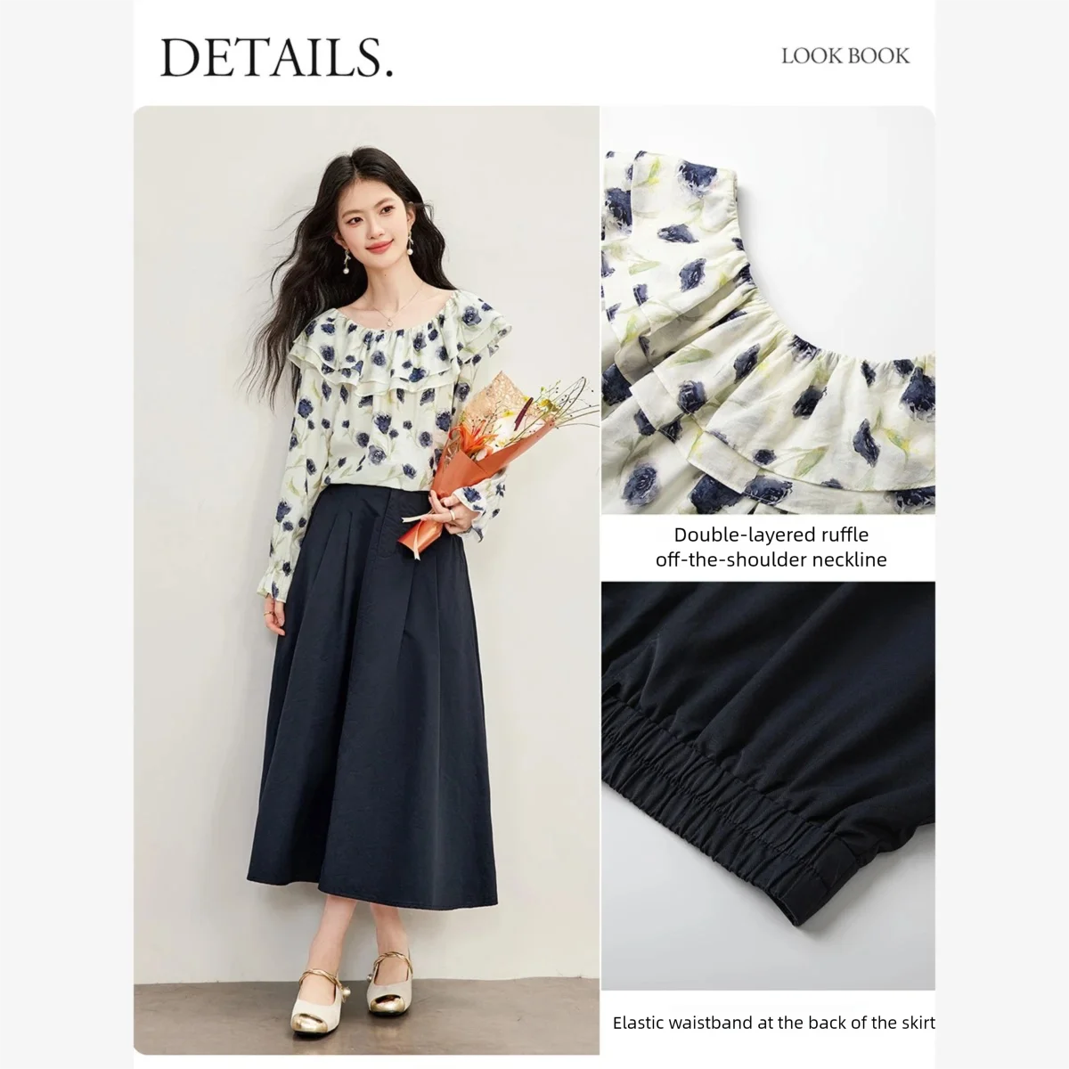 Conjunto de dos piezas VIMLY:  - Off Shoulder Blouse reseña y precio